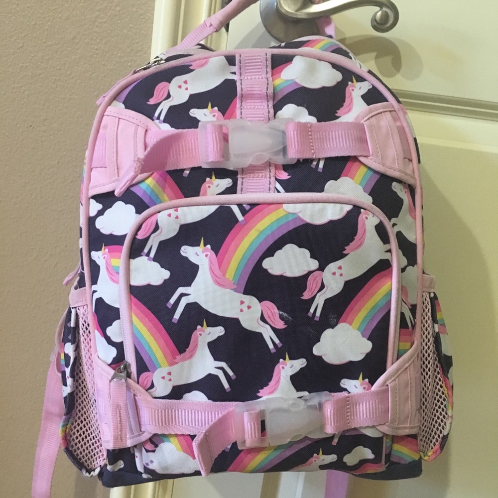 POTTERY BARN navy unicorn backpack
